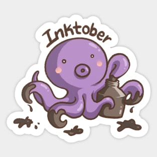 Inktober Octopus Sticker